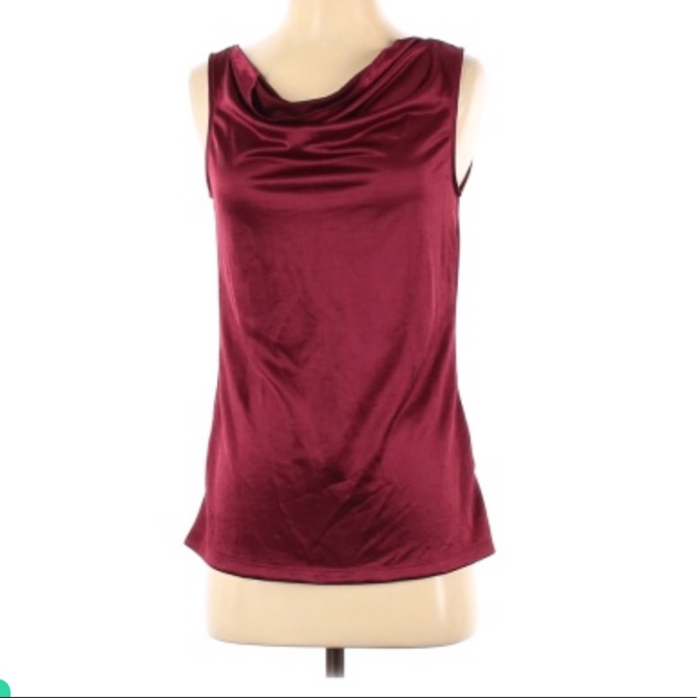 NWT Banana Republic Sleeveless Top Burgundy Polyester XS